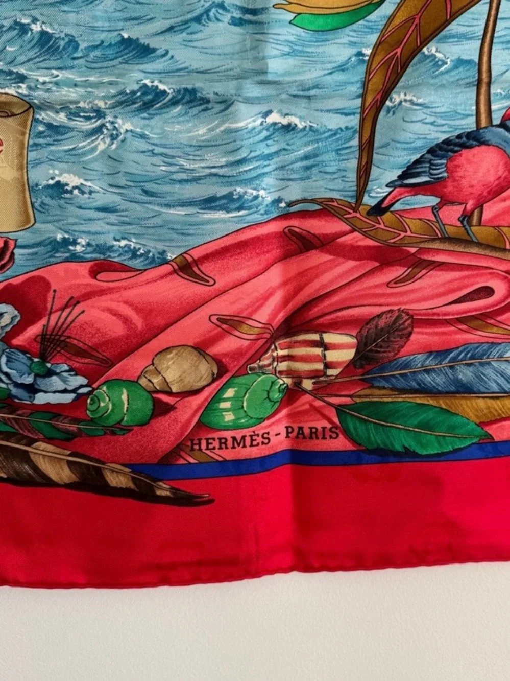 Hermes | Authentic carré titled Christophe Colomb Découvre l’Amérique Silk Scarf
